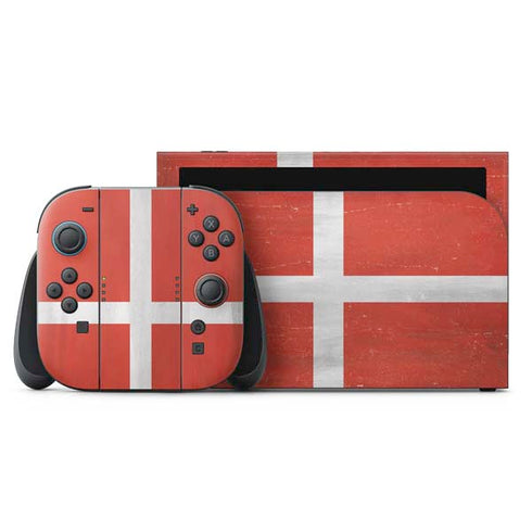 Denmark Flag Distressed Nintendo Switch 2 (2025) with Joy-Con Skin